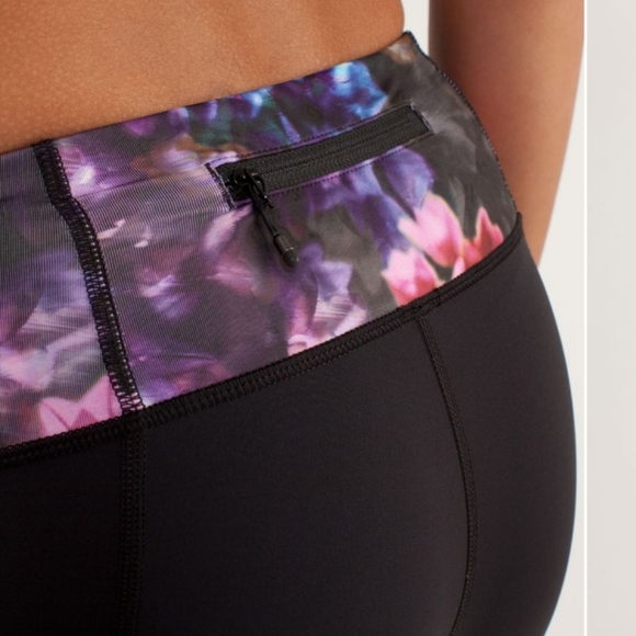 Women's Black Lululemon For Your Life Cropped Athletic Running Leggings Sz 10 - Picture 5 of 9